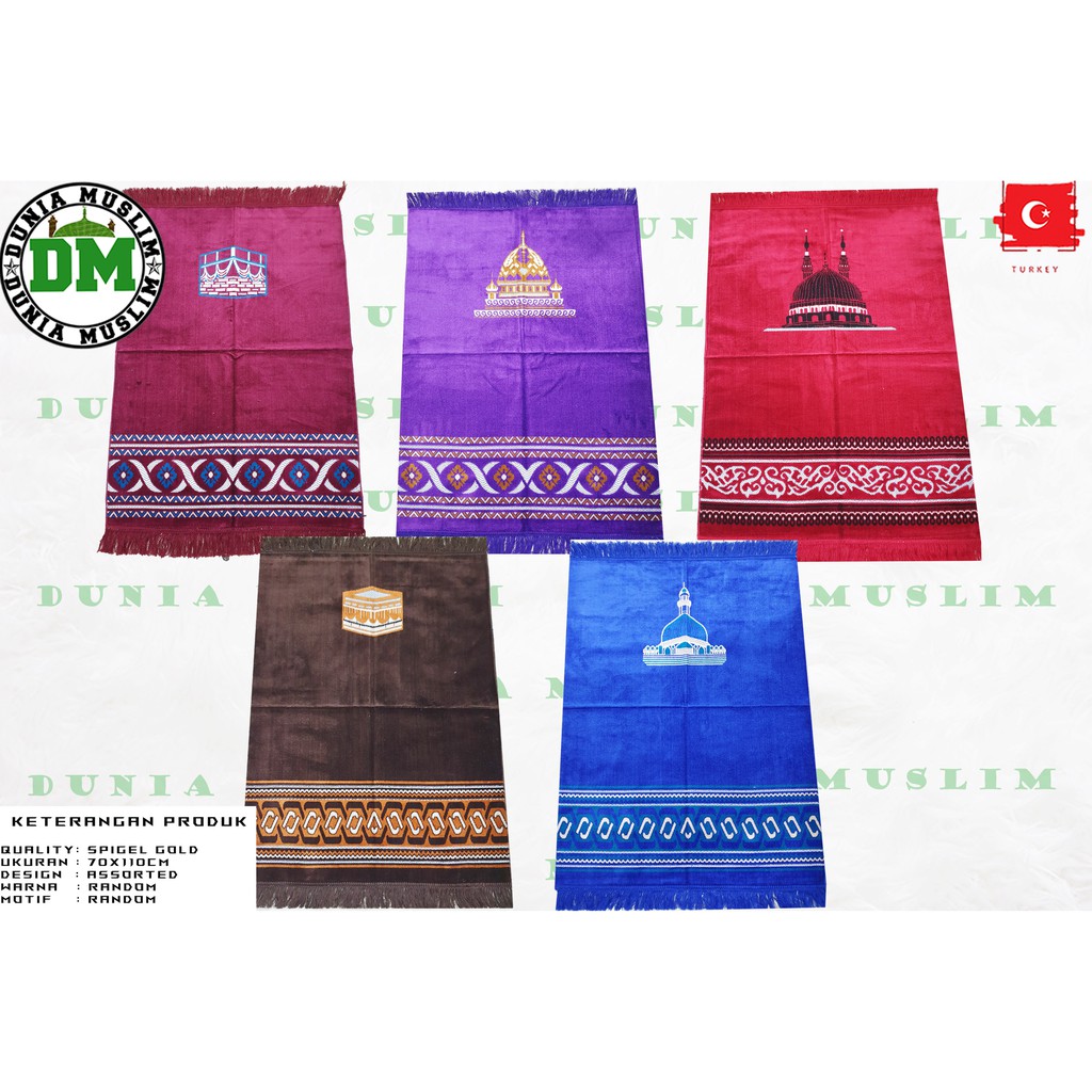 SAJADAH TURKEY MOTIF SEMI POLOS PERLENGKAPAN SHOLAT