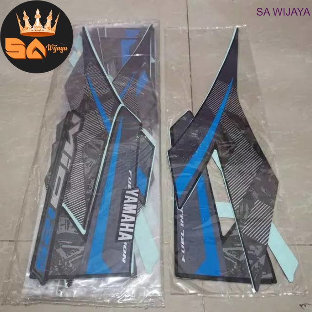 Striping stiker polet lis body yamaha mio m3 125 2019 full hitam biru