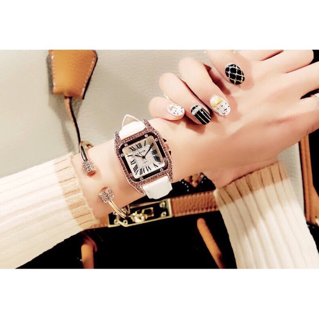 DS J007 JAM TANGAN FASHION DIAMOND PETAK JAM TANGAN WANITA IMPORT BATAM