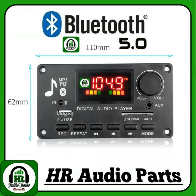 MP3 Bluetooth 5.0 Plus Amplifier 80W ( 2x40W ) with Potensio Volume Modul Mp3 Player