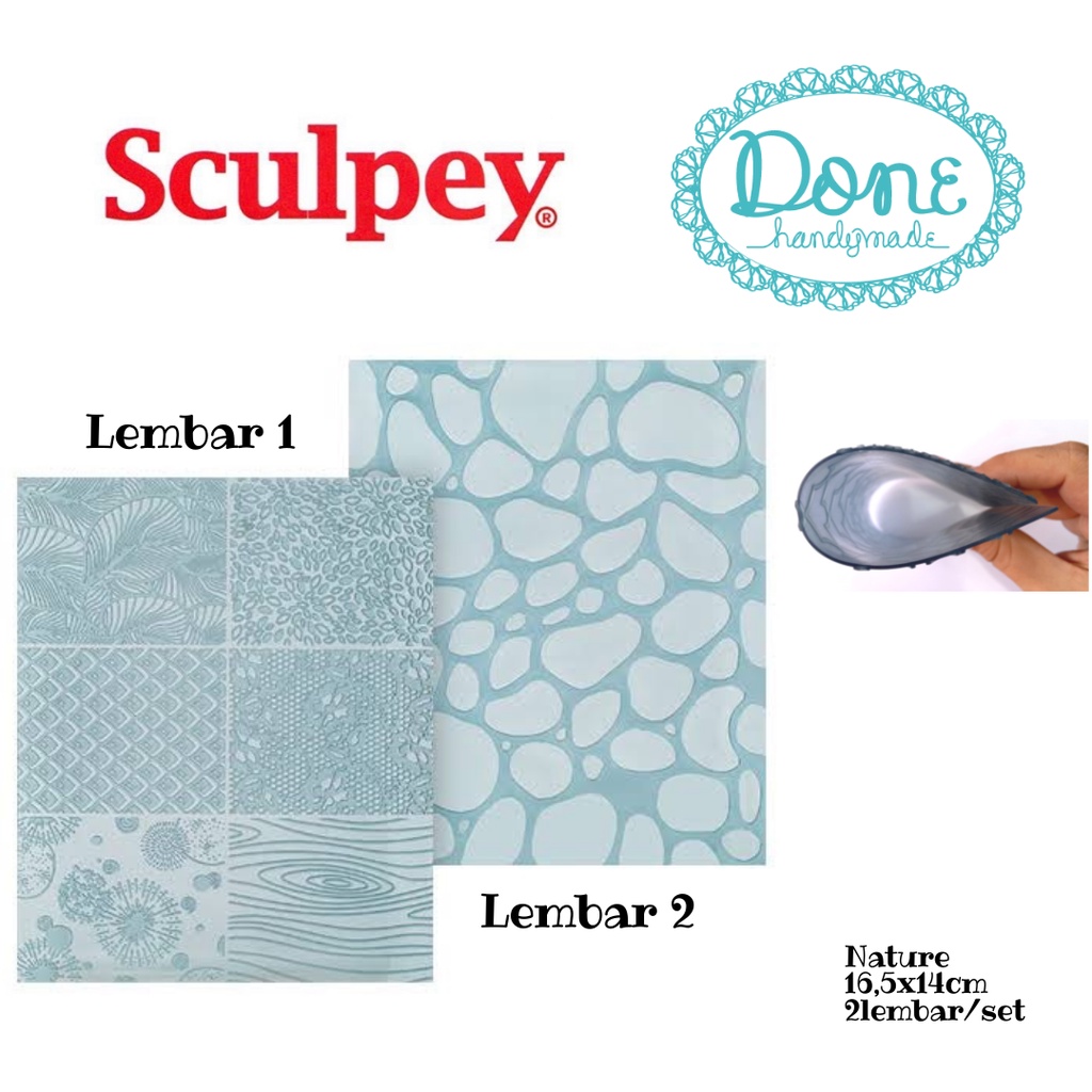 Done handymade texture sheet sculpey texture sheet lembar motif SPY034