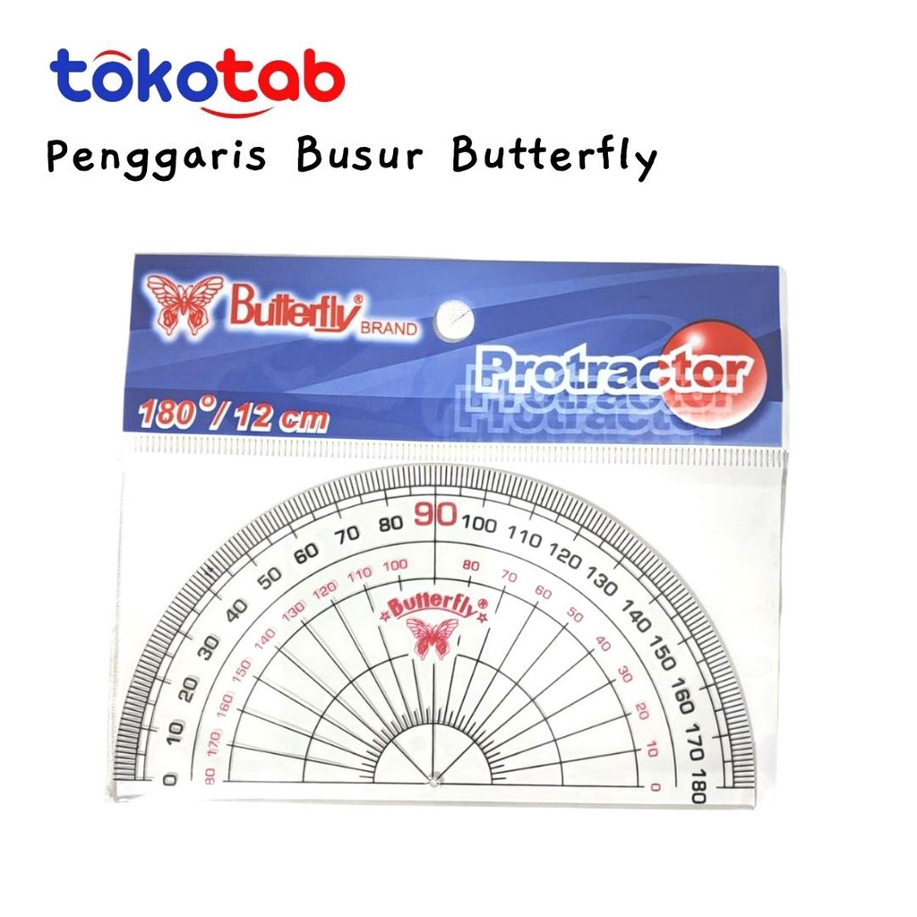 

Tokotab - Busur Penggaris BUTTERFLY Protractor 180/12cm