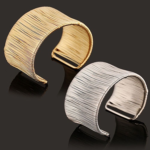 Hu Hu Hu Hu Hu Alat Bantu Pasang Kacamata♡ Gelang Lengan Atas Handmade Model Terbuka Bahan Alloy Warna Emas / Silver Untuk Wanita