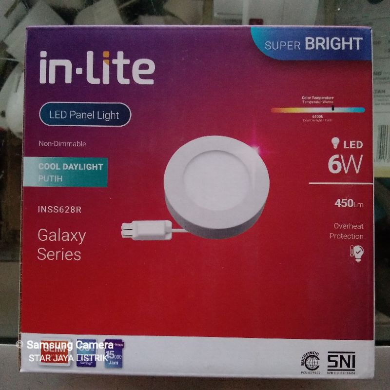 Downlight LED In Lite 6 Watt Outbow (tempel) Bulat-Kotak Warna Putih-Kuning