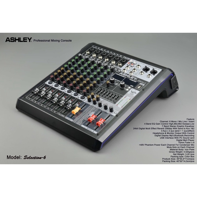 Ashley Selection-6 Mixer 6 Channel Bluetooth Usb Equalizer Original