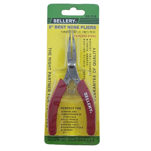 Tang Jepit Lancip Lengkung Bergerigi 5inch Sellery Bent Nose Plier 5inch 88-538