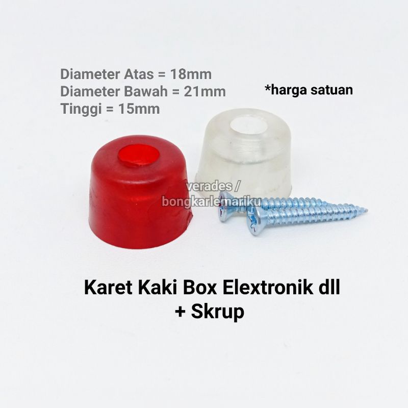 Karet Kaki Box Elektronik Ampli Transparant + Skrup