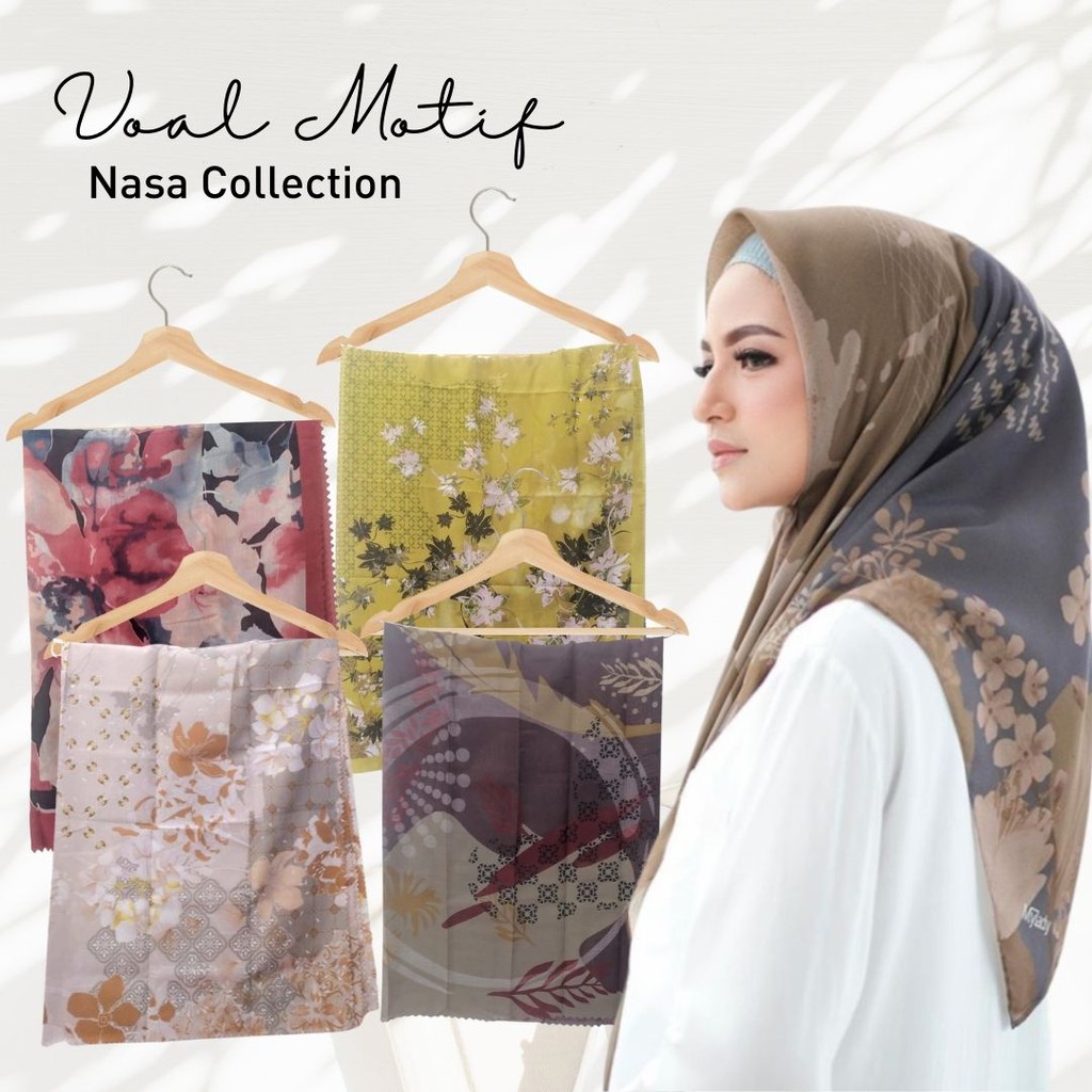 Kerudung Segi Empat Termurah Denai Voal Motif Premium Terbaru