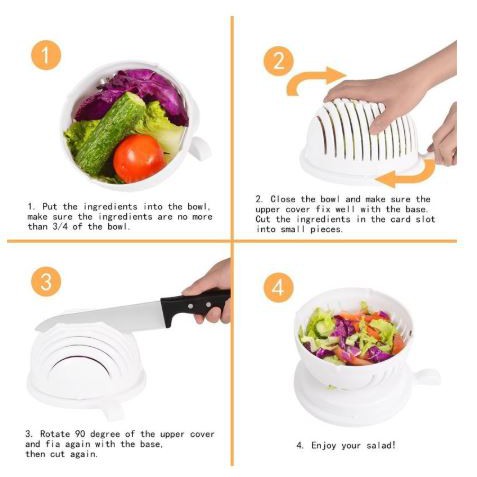 Salad Cutter Bowl Mangkok Alat Pemotong Sayur dan Buah Salad