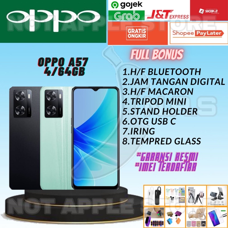 OPPO A57 2022 RAM 4/64GB NEW GARANSI RESMI