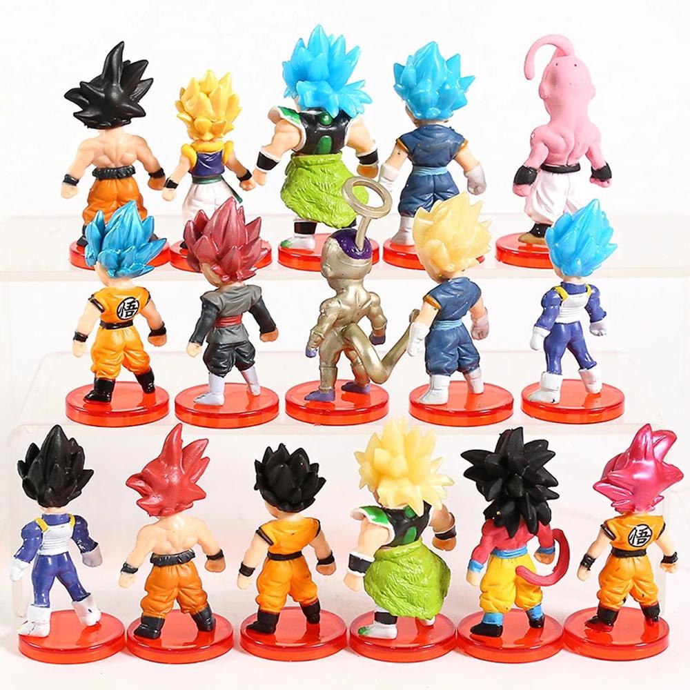 [Elegan] Dragon Ball 16pcs/ Koleksi lot Model Frieza Ultra Instinct Model Mainan Vegeta Super Saiyan Dewa