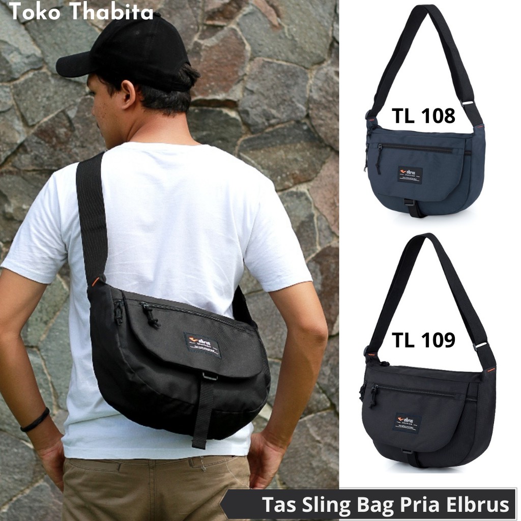 Tas Selempang Shoulder Sling Bag Pria Bahu Polos Distro Elbrus Original