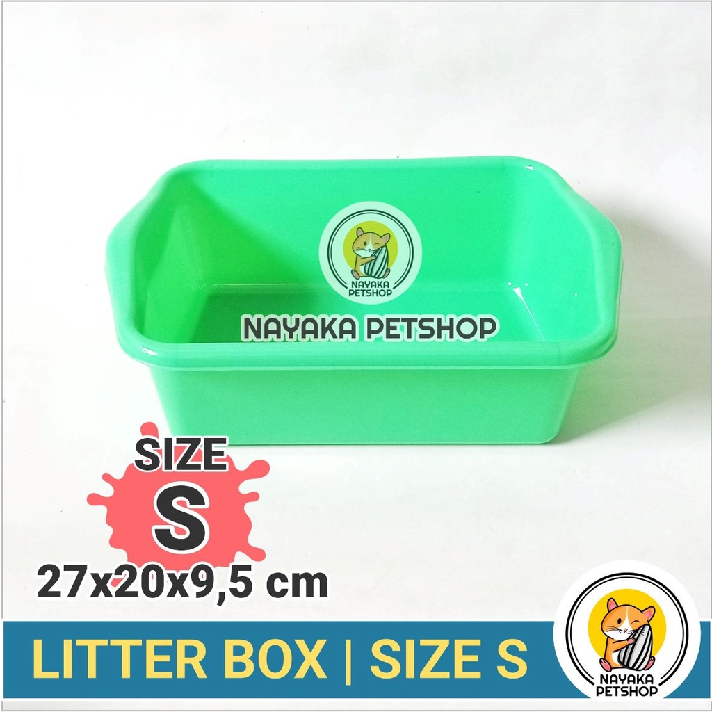 Size S Litter Box Kucing Bak Pasir Cat Toilet Baki Zeolit Gumpal Wangi Wood Pellet Kotak Kotoran Hewan