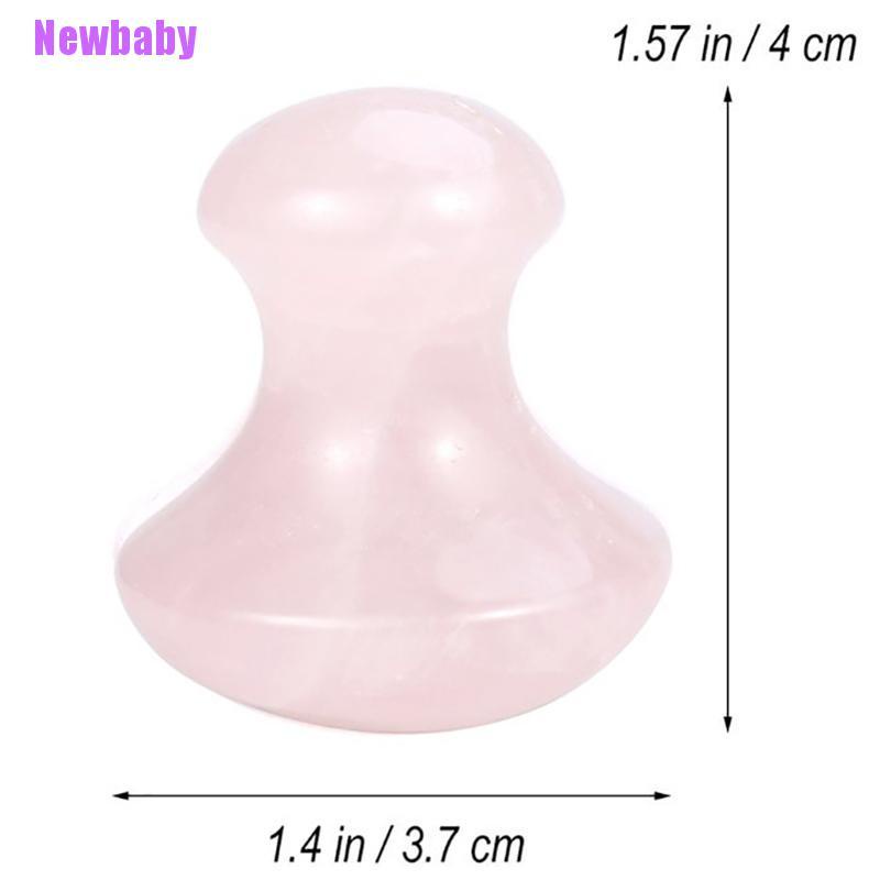 (Newbaby) Alat Pijat Guasha Quartz Rose Natural Bentuk Jamur Untuk Wajah / Kaki