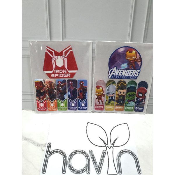 PEMBATAS bahan PLASTIK 5+1 BESAR/STICKY NOTE/STICK NOTE-Avenger/Spiderman