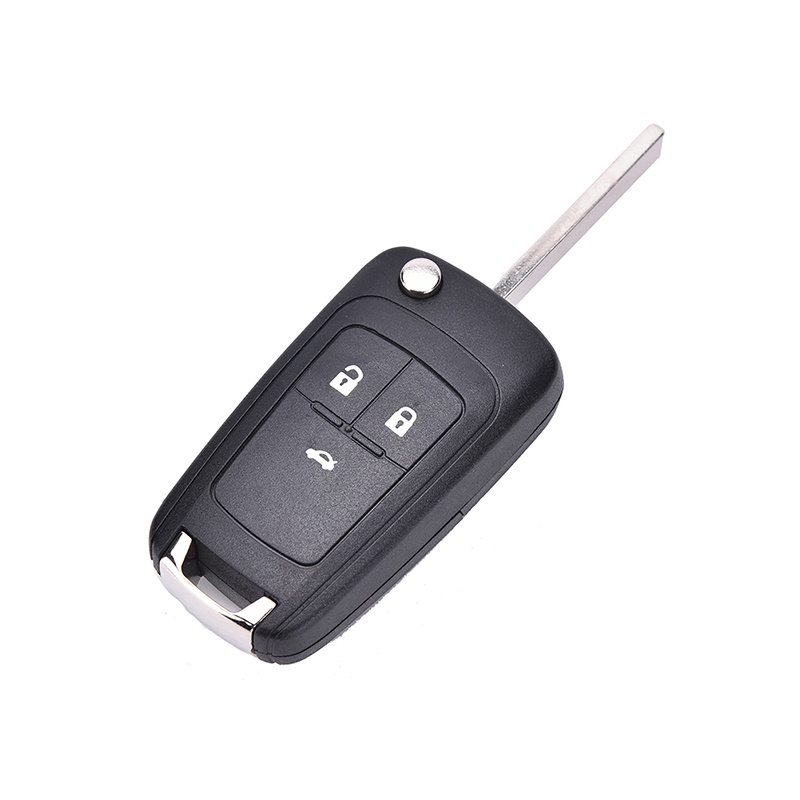 &lt; E2id &amp; &gt; Rumah / Casing Kunci Remote Mobil 3 Tombol Plastik Warna Hitam Untuk Chevrolet