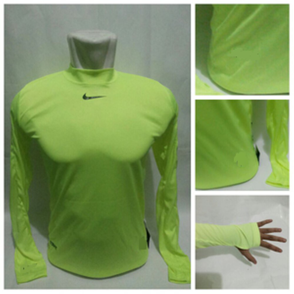 JUAL SAL - Baju Manset Baselayer Nike Hijau Stabilo Tangan Panjang Kode 350