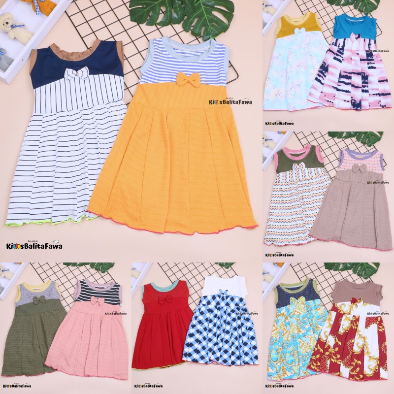 Dress Aila size Bayi - 6 Tahun / Dres Pesta Murah Grosir Baju Anak Perempuan Harian Gaun Import