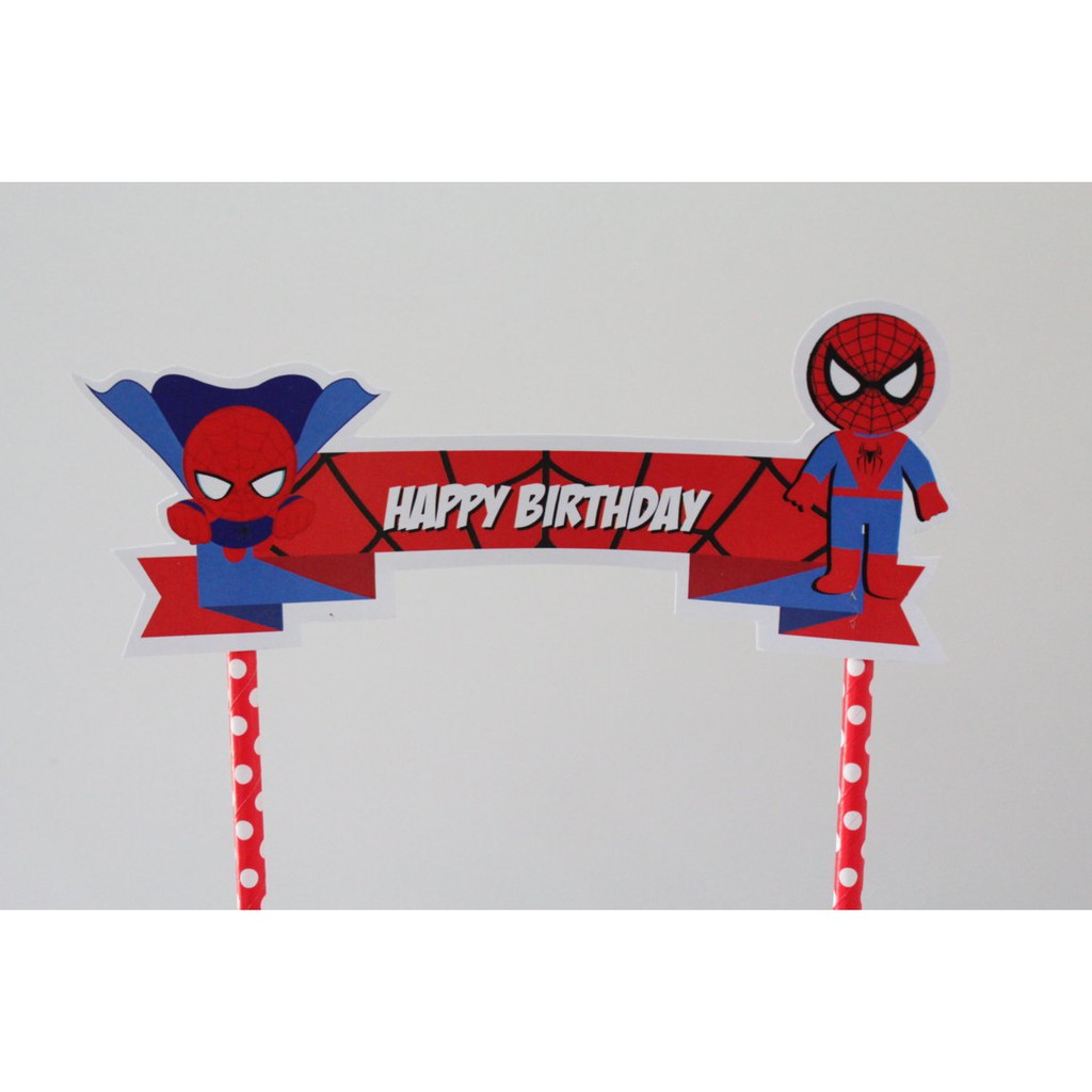 cake topper spiderman / tusukan kue spiderman / hiasan kue spiderman