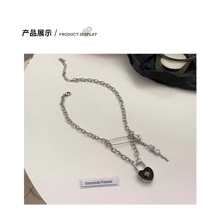 Korea fashion style kunci pin liontin kalung sederhana anggun pribadi klavikula rantai trendi kalung