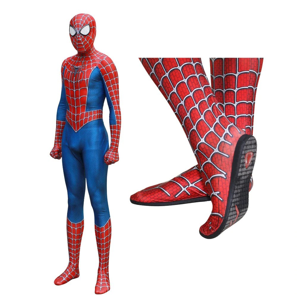 PREORDER  Raimi Spiderman Kostuum Cosplay Costume 3D Print Full body Zentai Suit Insole Lens Mask