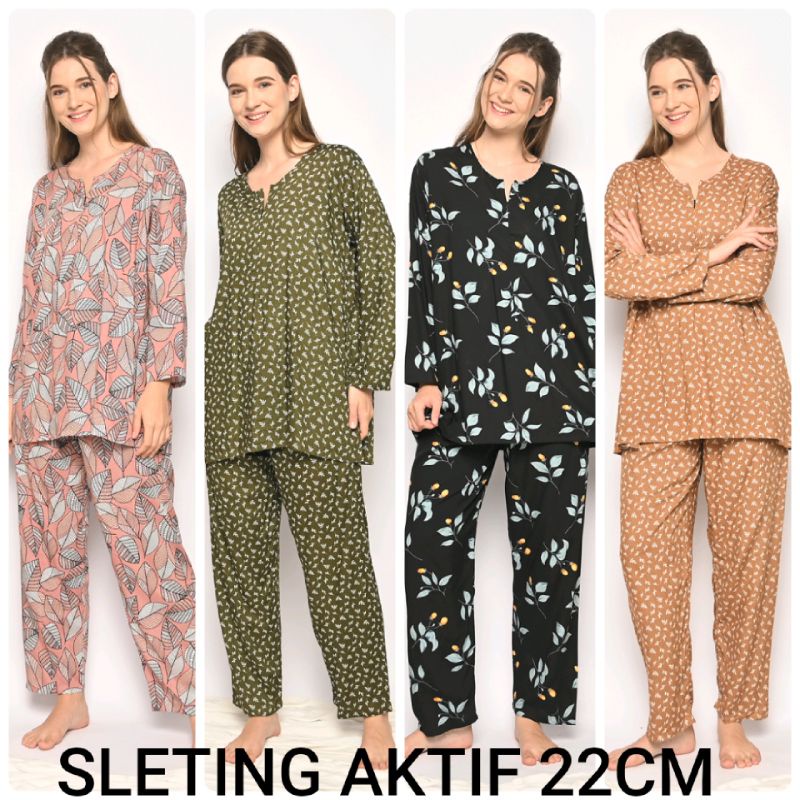 SETELAN CELANA PANJANG RAYON LENGAN PANJANG HABEL PAJAMAS DREAM DASTER HABEL