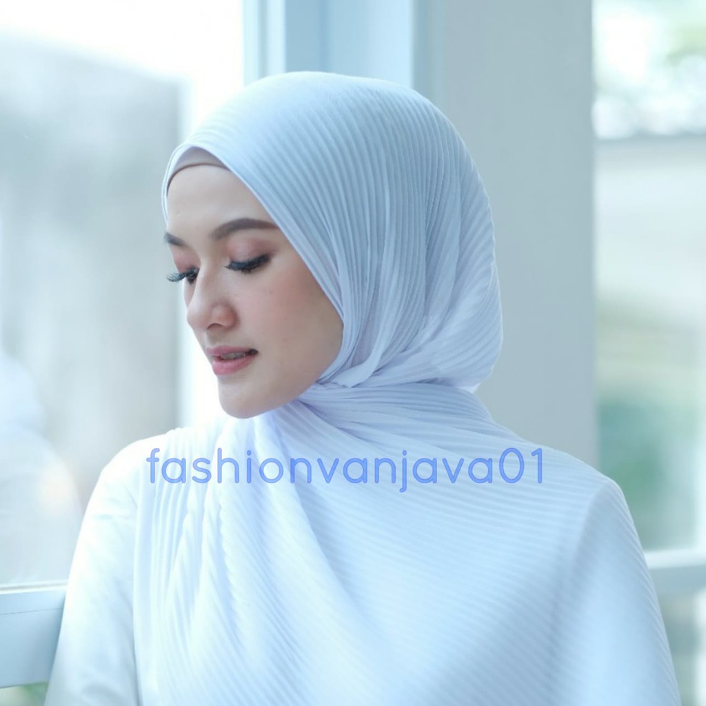 Pashmina Plisket Lidi 75 cm x 180 cm ceruty baby doll Grosir