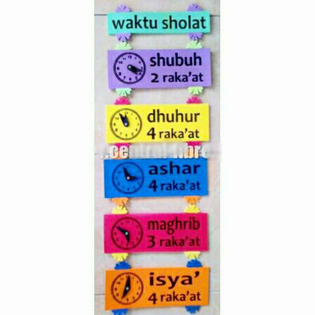 Hiasan Dinding Untuk Peraga Edukasi Waktu Sholat Bahan Non Toxic Shopee Indonesia