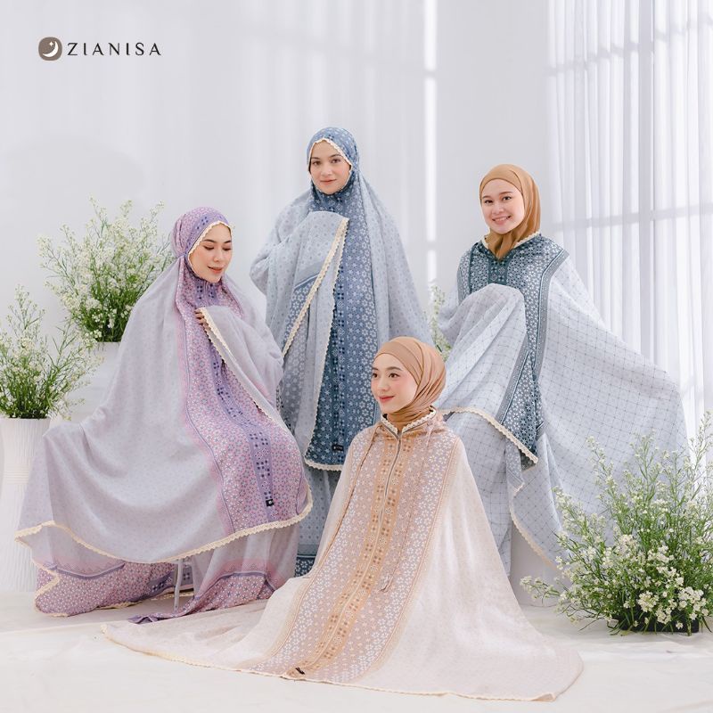 Big Ramadhan Sale Mukena Dewasa Jumbo 2in1 Eid Mazida Series Original by Zianisa Motif Bahan Katun R