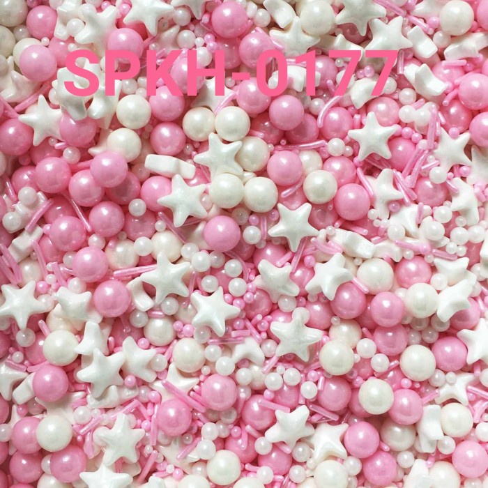 

SPKH-0177 SPRINKLES SPRINKLE SPRINGKEL 500GR MIX PINK PUTIH OBRAL DISKON