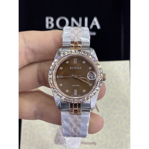 bonia bnb10553-3647s  wanita kombinasi rosegold ring mata