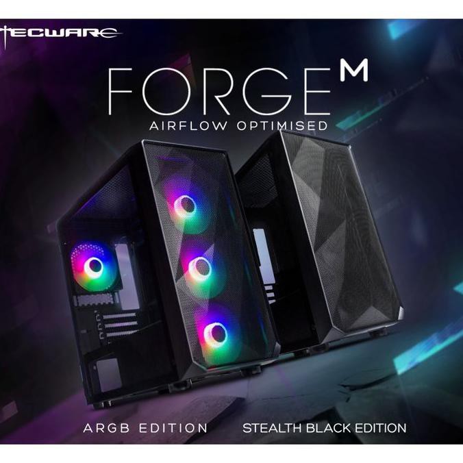 Best Produk] Tecware Forge M Argb 4Fan Argb Micro Atx Front Mesh Tempered Glass