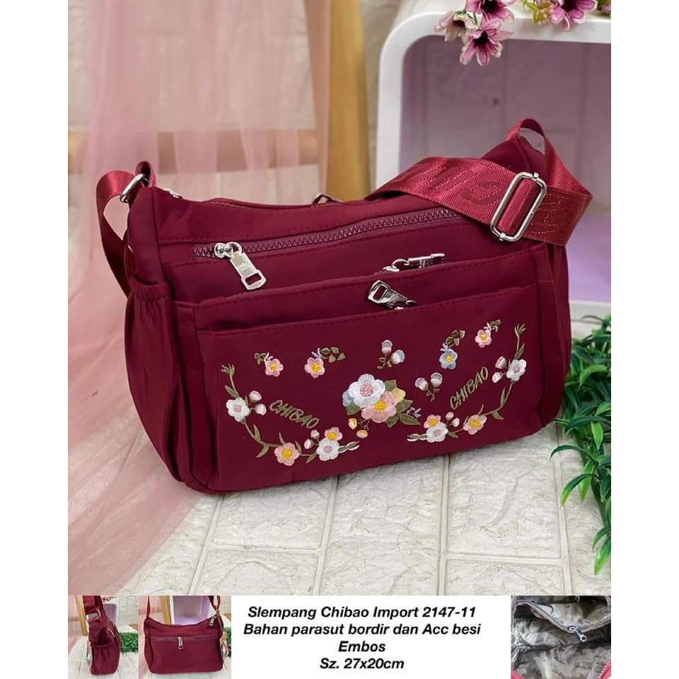 Tas Slempang Wanita Chibao 2147-11 Motif Bunga TERBARU. BISA BAYAR DITEMPAT.!!! CHIBAO SLEMPANG BARU