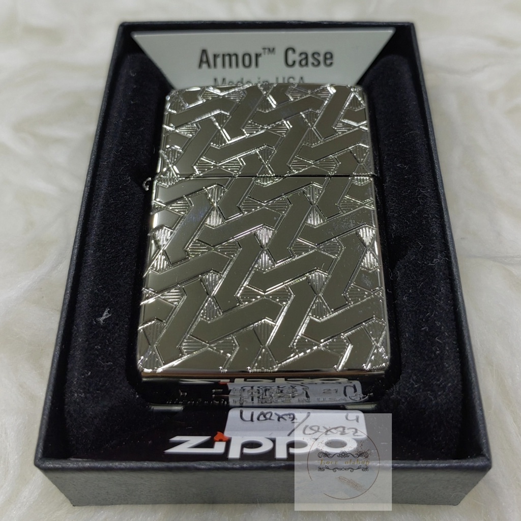 ZIPPO LIGHTER ARMOR CASE ORIGINAL - 49173 GEOMETRIC WEAVE DESIGN