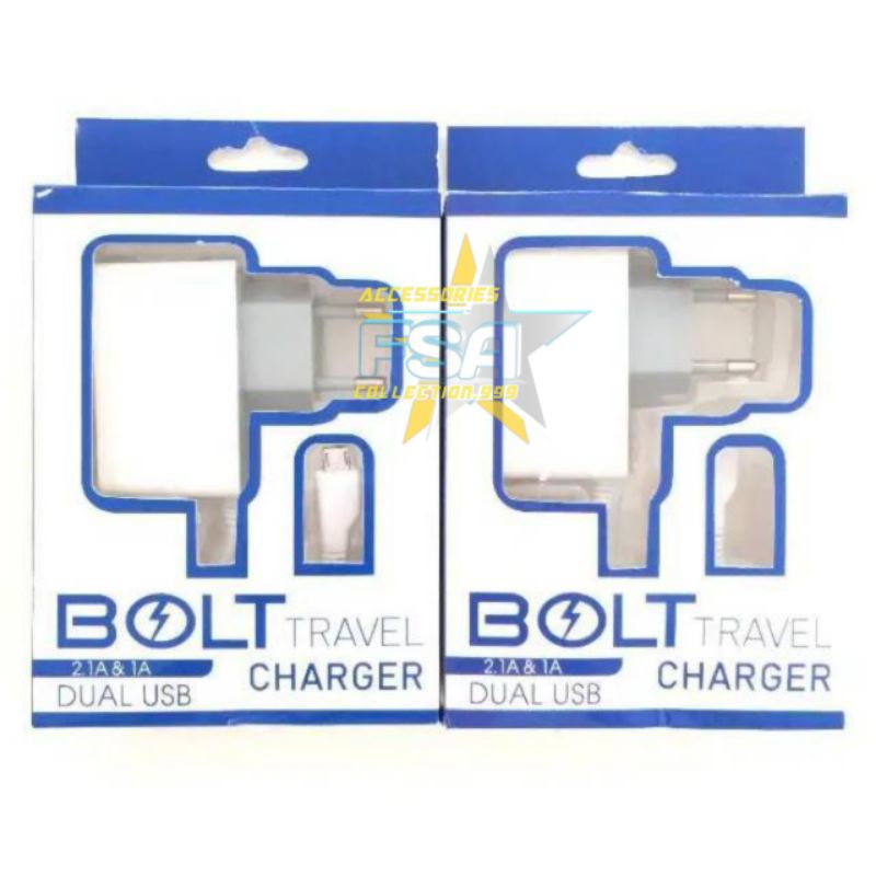 Charger/tc Bolt Dual USB 2.1A Charger Premium Quality Bolt charger fast Charging