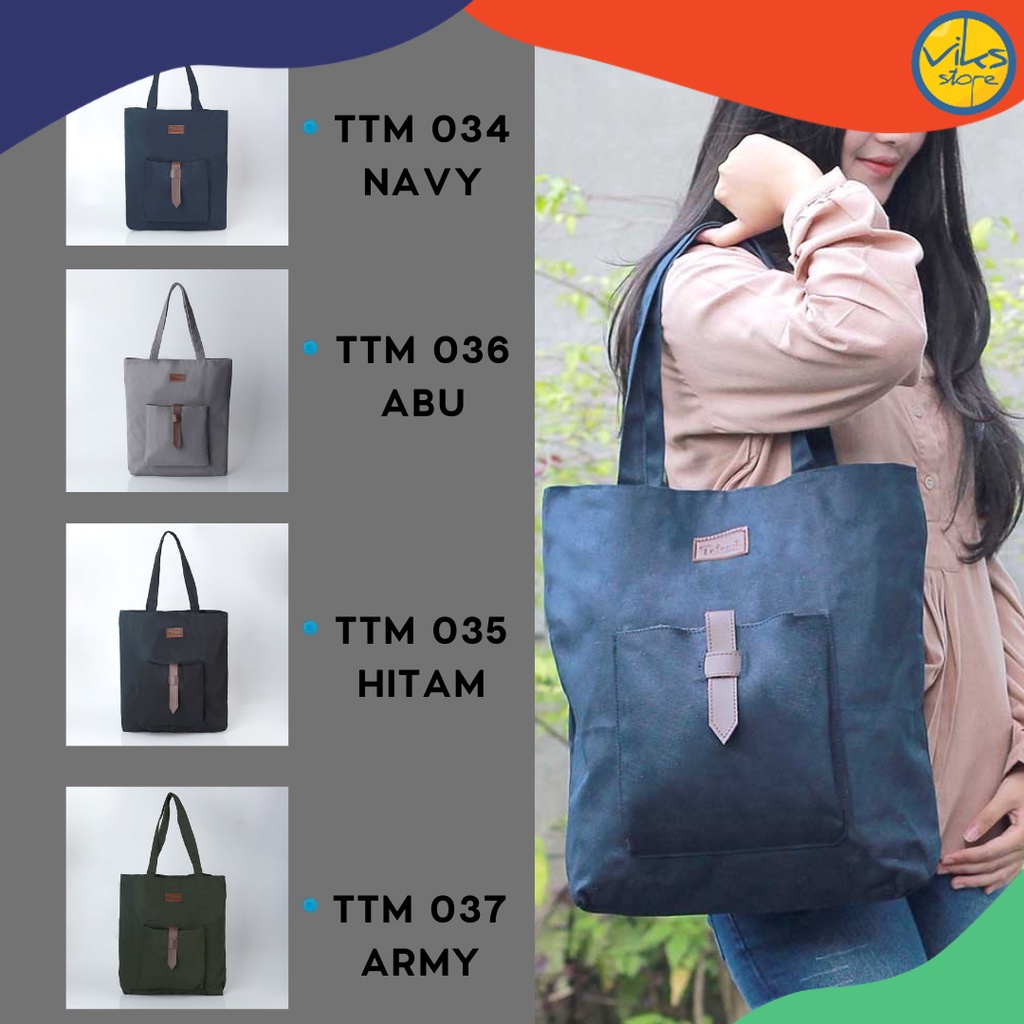 Tas Wanita Totebag Totemi Premium Simple Bahan Kanvas TotBag Tote Bag