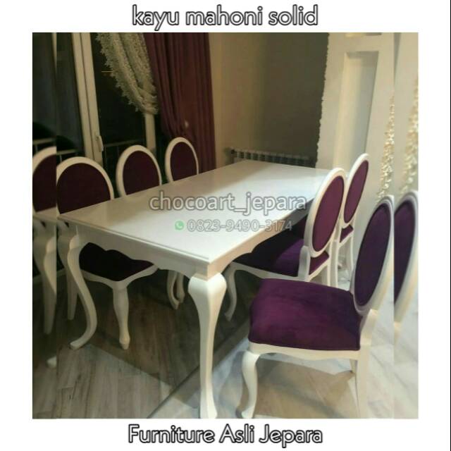 Kursi makan cantik / set meja makan / kursi jepara / kursi makan jepara / kursi shabby / kursi moder