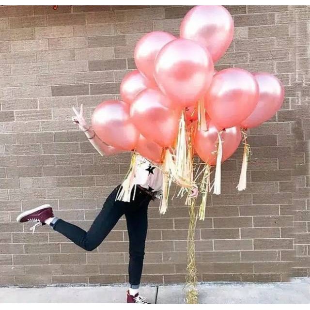 BALON LATEX / BALON LATEK METALIK 12 INCH WARNA ROSE GOLD SPECIAL