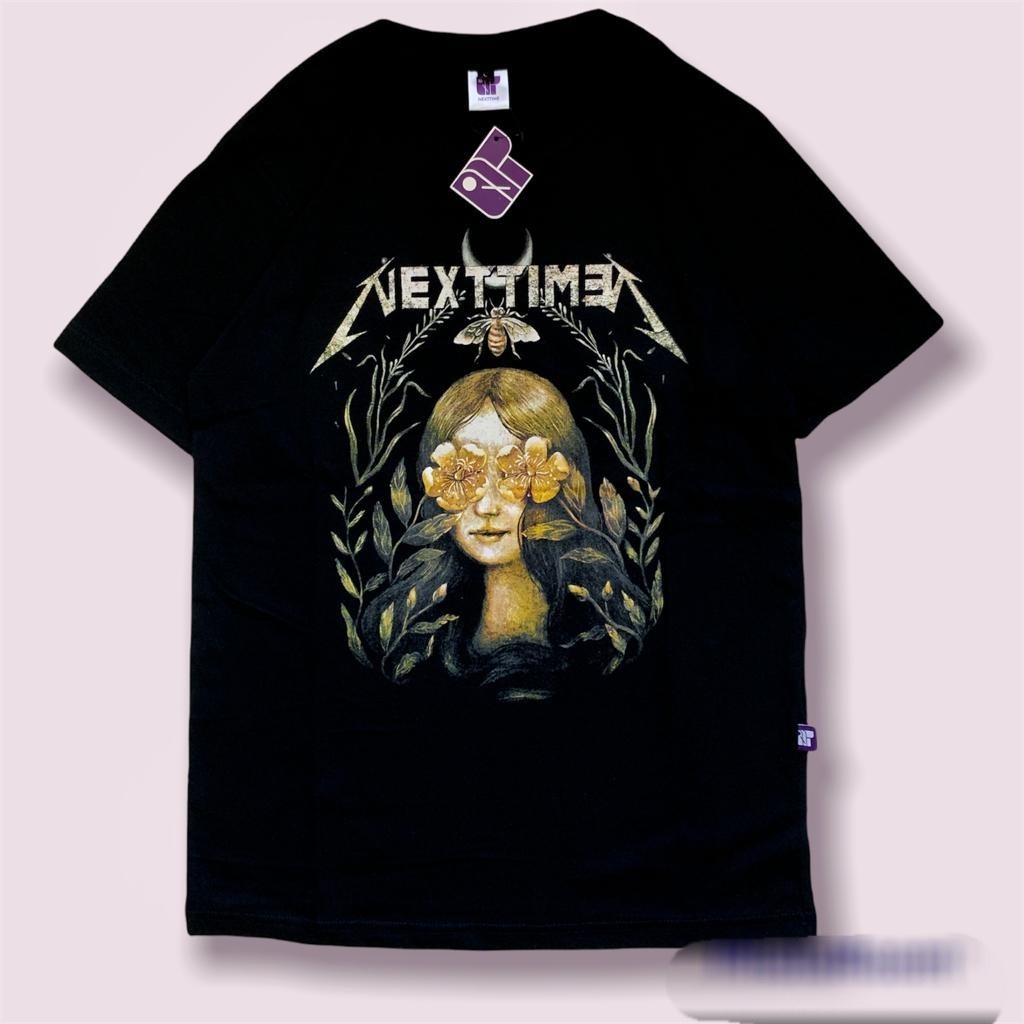 T-SHIRT BAJU NEXT TIME ORIGINAL FREE STICKER SHIRT KAOS NEXT TIME MONALISA HITAM