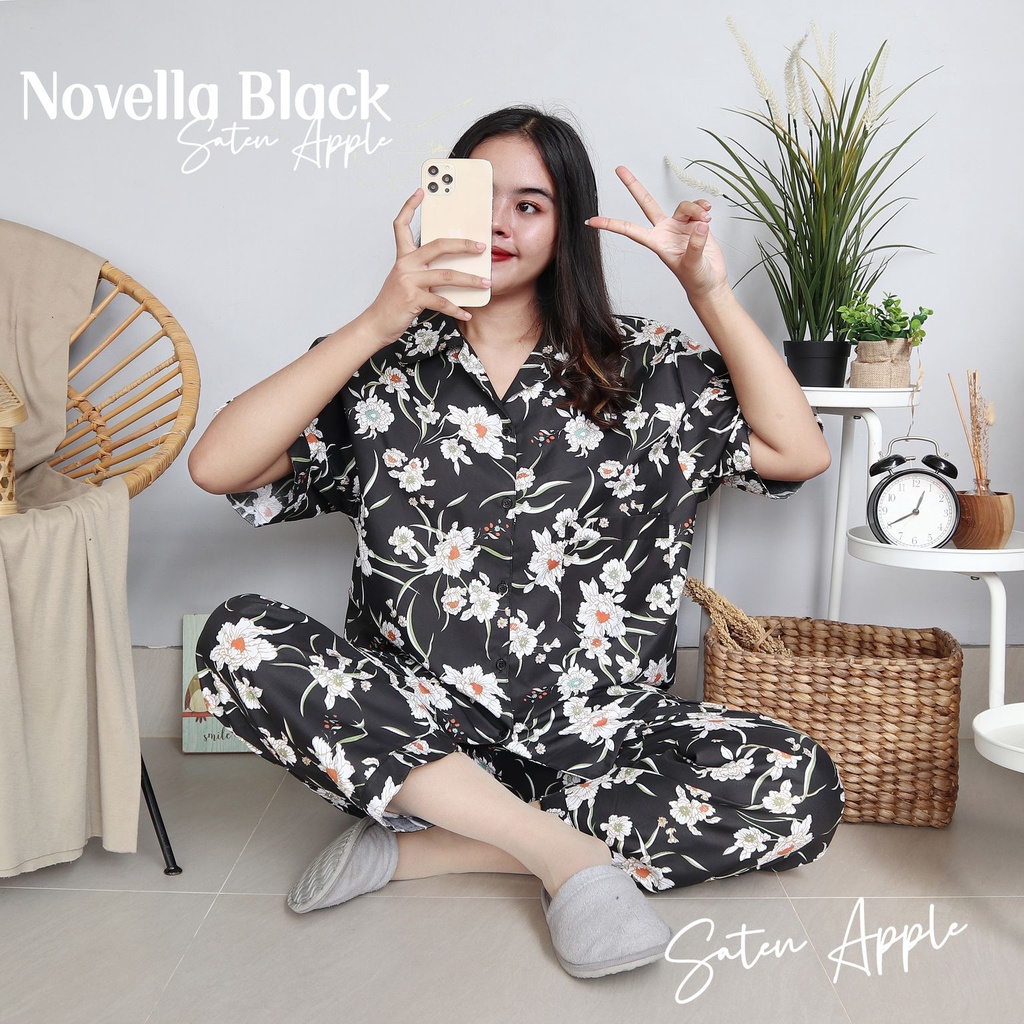 IZANY Piyama Celana Panjang Dewasa CP JUMBO / XXL LD 116 Motif-NOVELLA BLACK