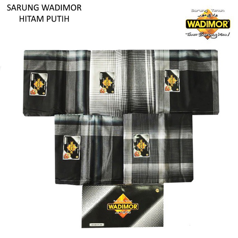 Sarung Wadimor Motif HITAM PUTIH Sarung Tenun Dewasa Satuan/ Grosir