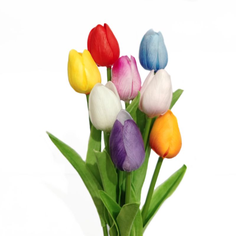 (12PCS) Tulip Latex Tangkai AF65 Artificial Garden Flower Hiasan Mahar Seserahan Hampers Backdrop Photobooth