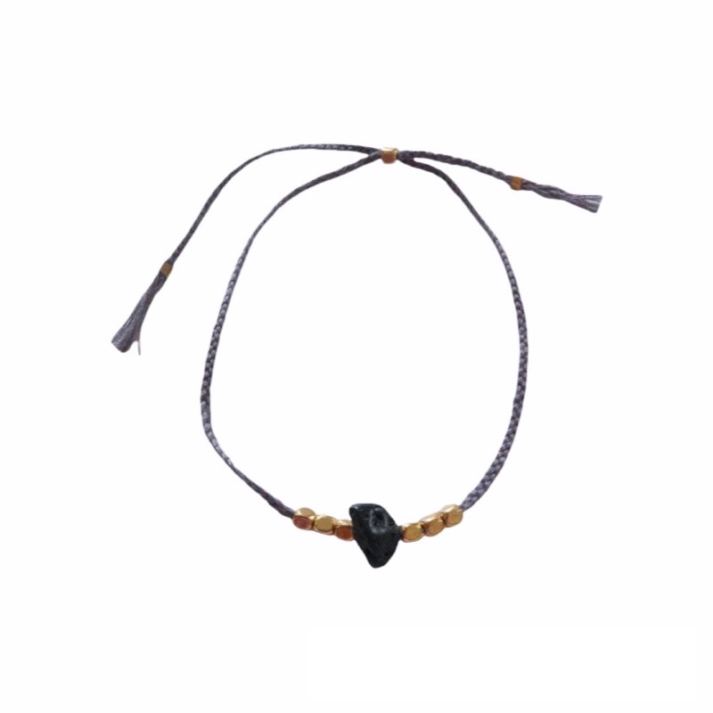 glass beads bracelet in Black (gelang kepang/ gelang boho)