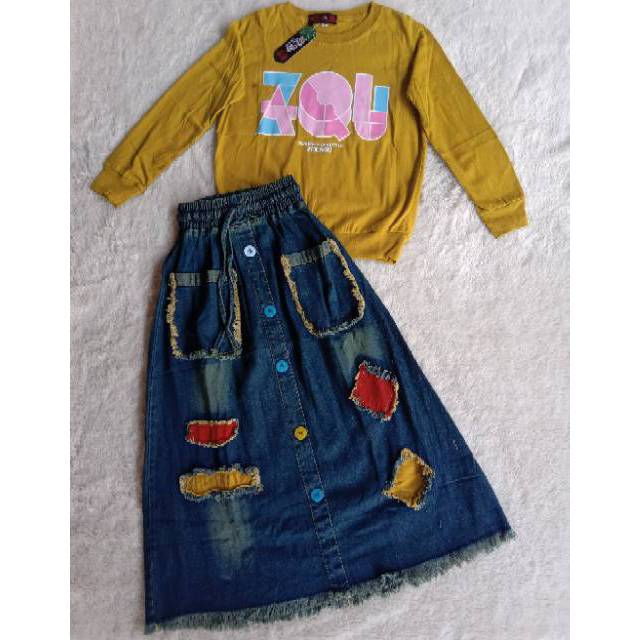 Setelan jeans zolaqu lime 6th