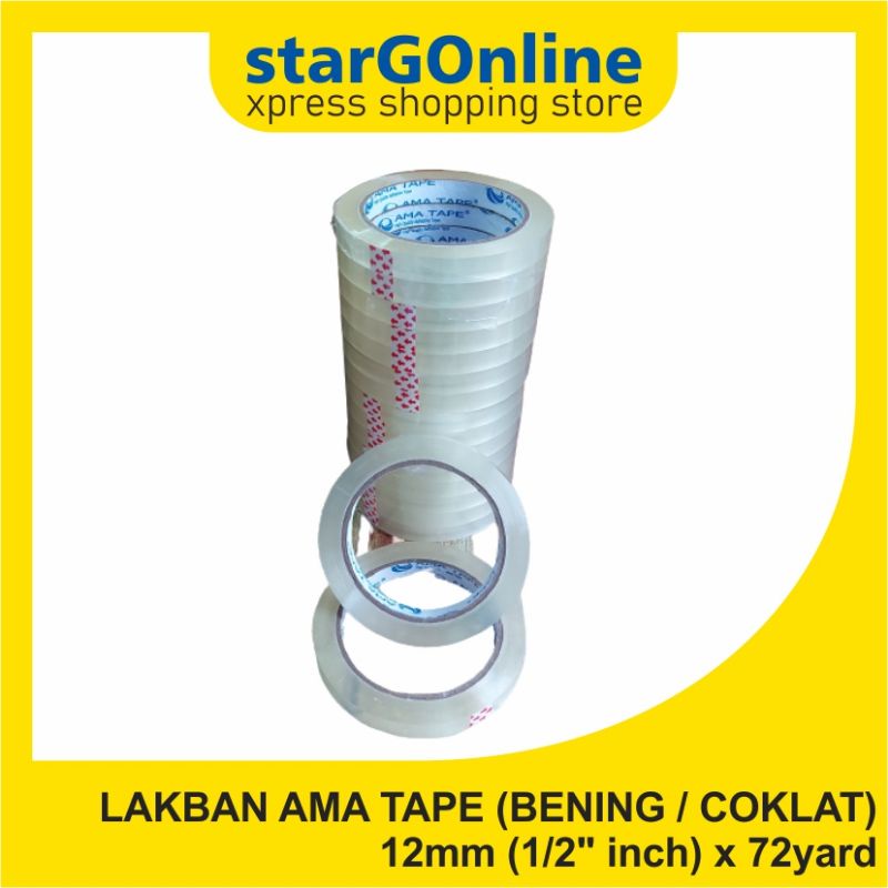 

lakban bening / isolasi / selotip AMA TAPE 12mm