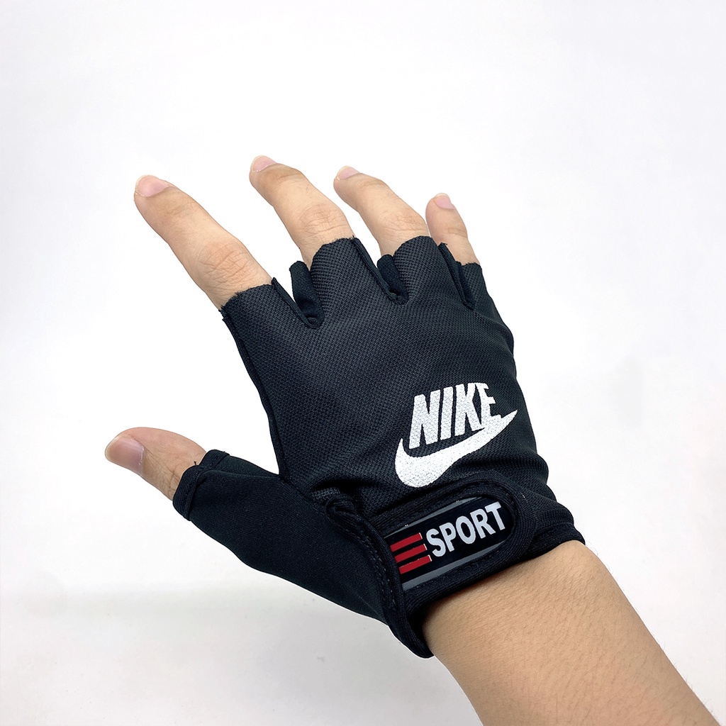 Sarung Tangan motor sepeda setengah jari Kain Penutup Pelindung tangan saat berkendara fitnes gym aman half finger touring gloves