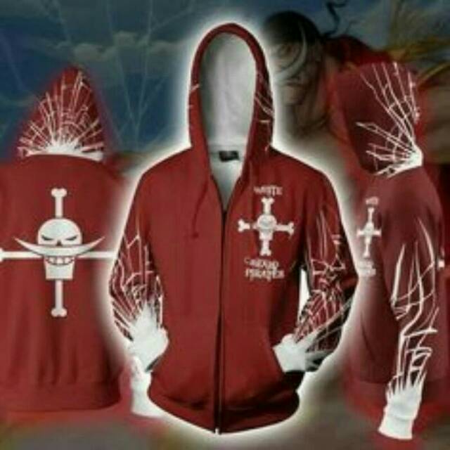 Jaket Anime One Piece Beard Pirates Marun