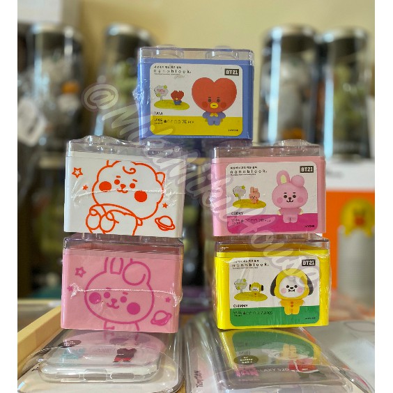 OFFICIAL BT21 BABY NANO BLOCK ROYCHE FIGURE HANDY FAN CUSHION DOLL BONEKA ORI SITTING 12 20 BTS