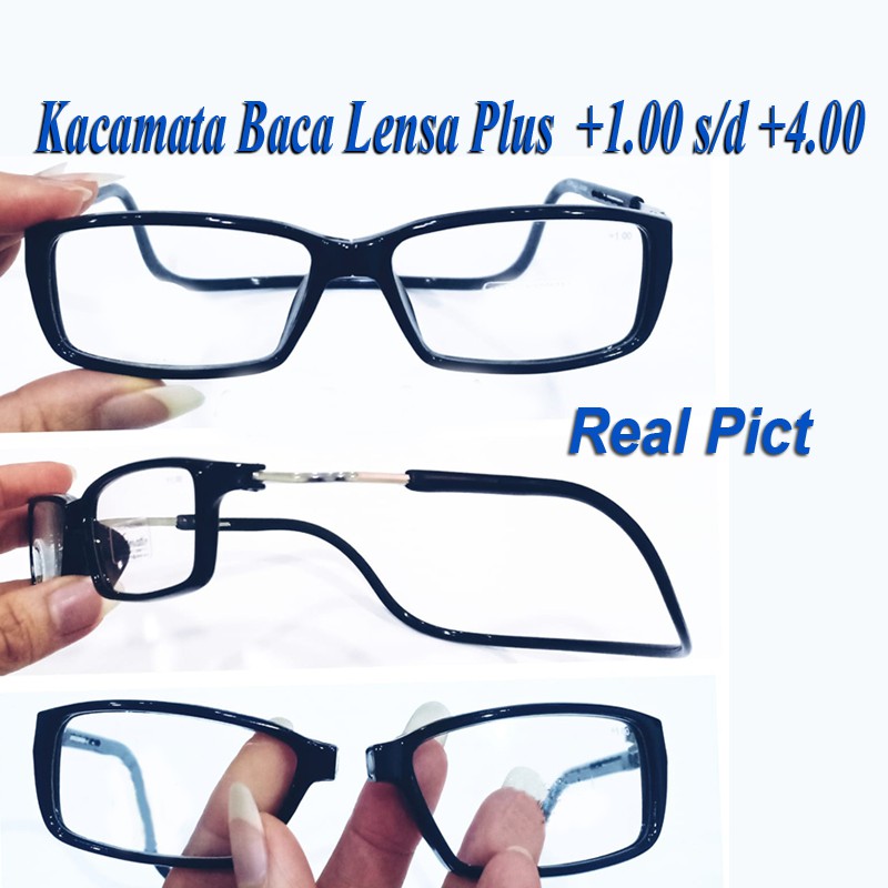 Kacamata Baca Lensa Plus (+) dari +1.00 s/d +4.00 Kacamata Plus Kacamata Pria Wanita Kacamata Magnet