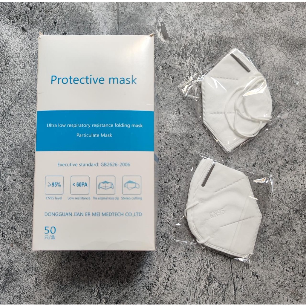 MASKER KN95 5PLY KAWAT LUAR - NON MEDICAL PROTECTIVE KN95 BOX ISI 50PC